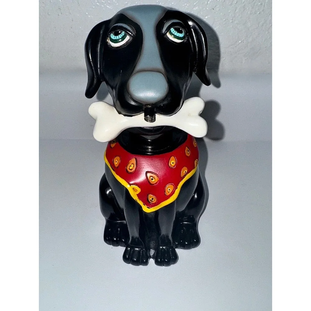 Allen Designs Studio Collection Black Dog Bone 7.5in Soap Dispenser Rare Retired